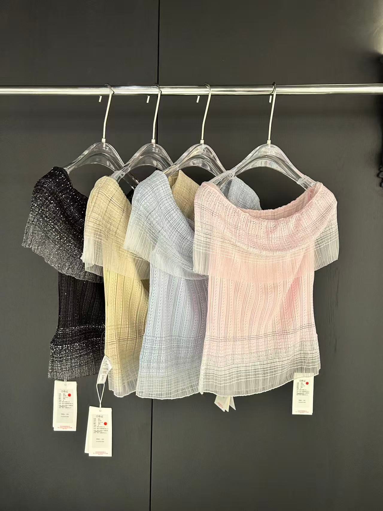 Sheer Off Shoulder Knit Pullover