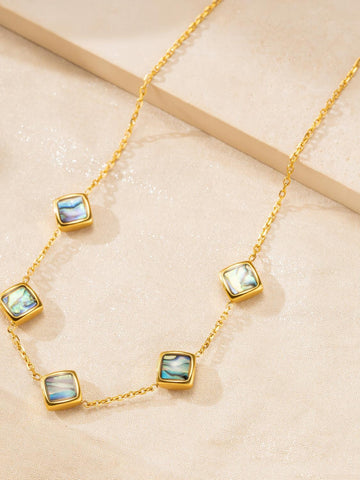 Waterproof Abalone Shell Gold Necklace