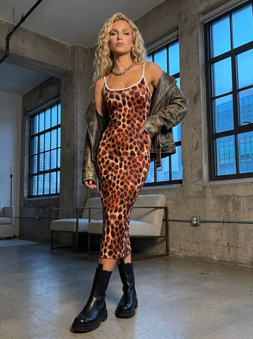 Mahlet B's Leopard Print Midi Dress