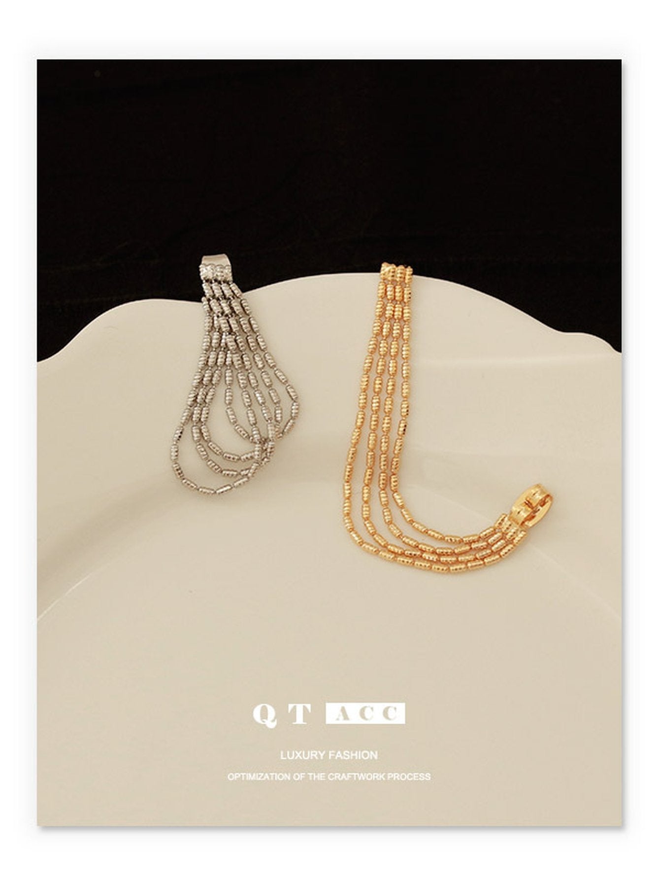 Elegant Draped Gold Chain Earrings