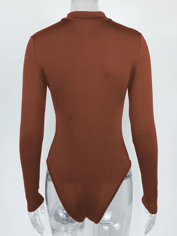 Fitted Zip Up Long Sleeve Bodysuit
