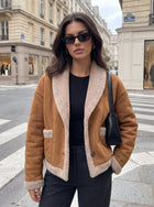 Cozy Faux Suede Sherpa Jacket