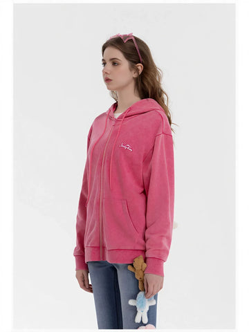 Cute Bunny Graphic Sequin Hooded Jacket
