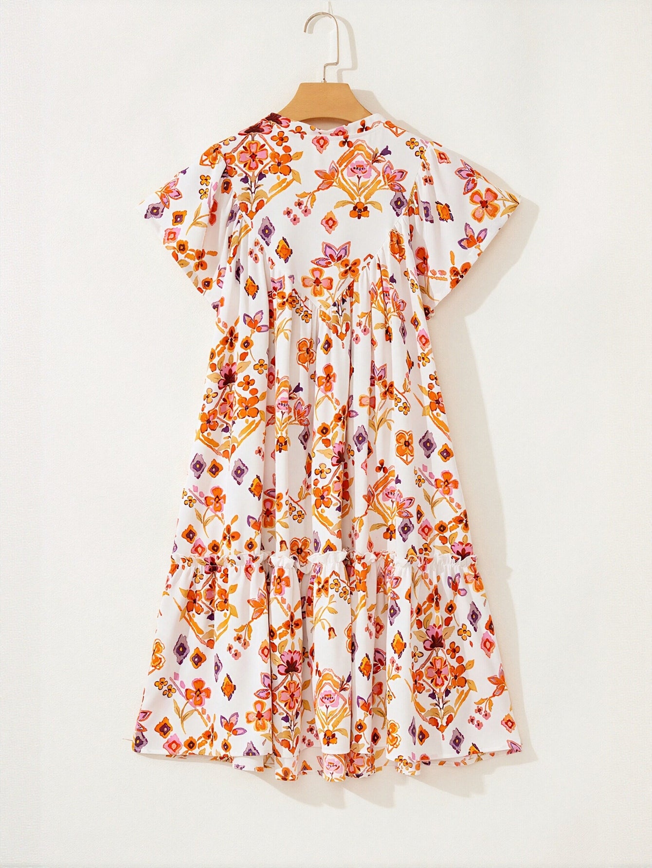 Keyhole Ruffle Sleeve Mini Dress