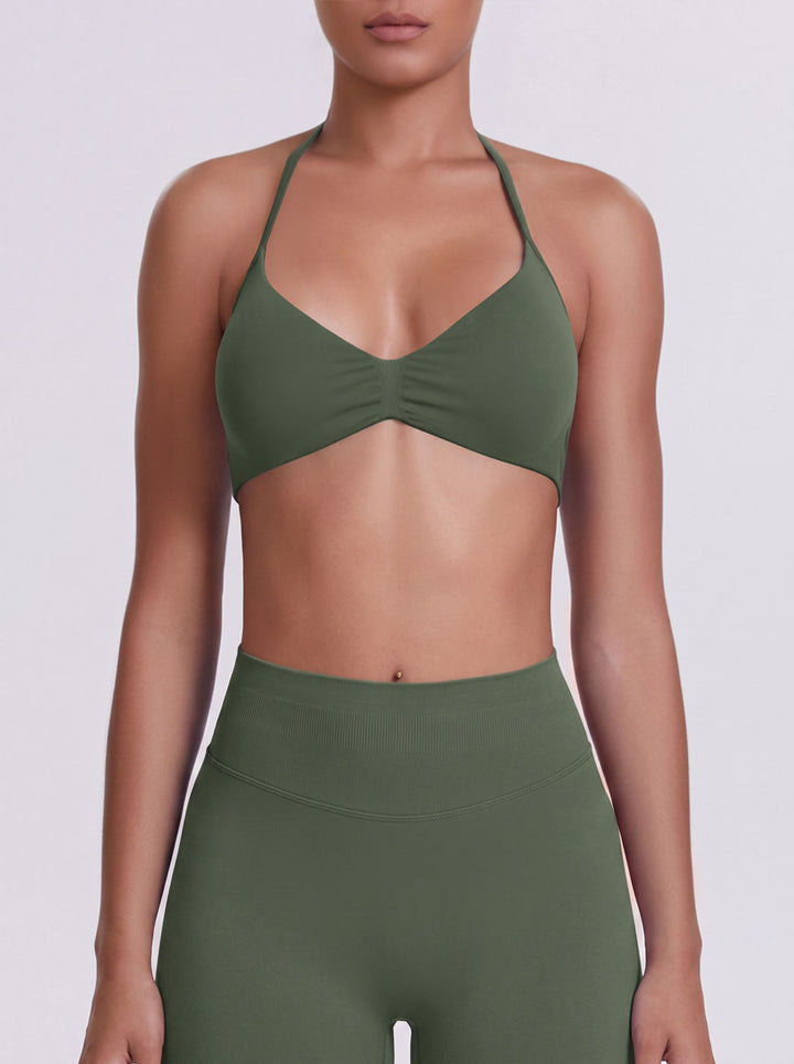 Seamless Halter Neck Sports Bra