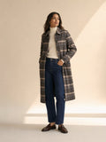 Classic Plaid Single Breasted Wool Coat