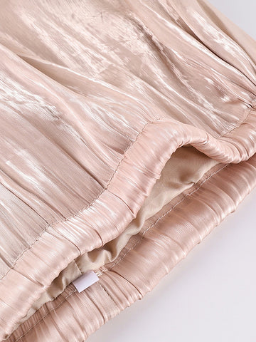 Silky Satin Elastic Hem Pants