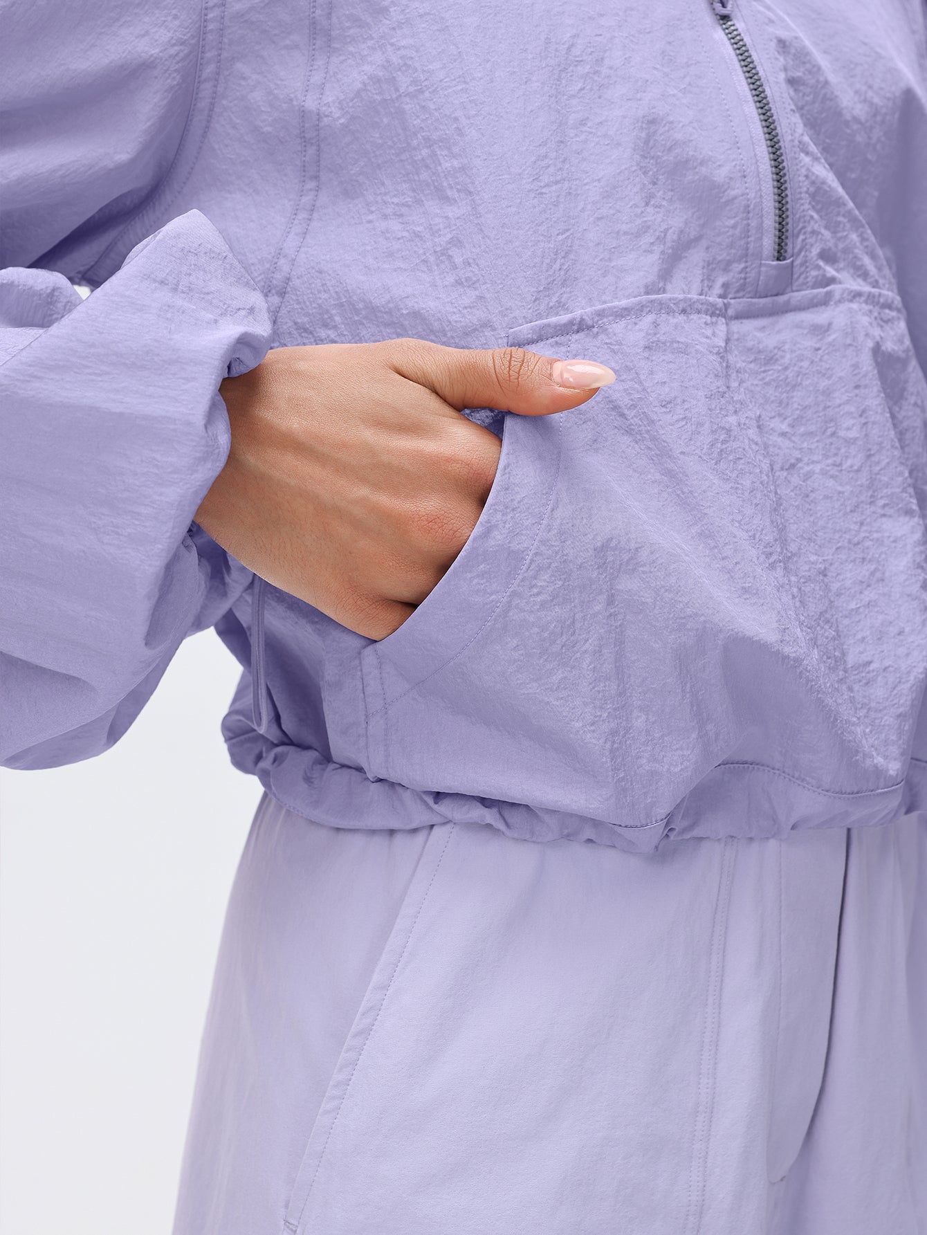 Lightweight Half Zip Casual Jacket-White