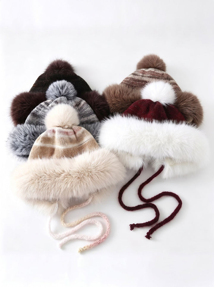 Cozy Faux Fur Trim Winter Hat