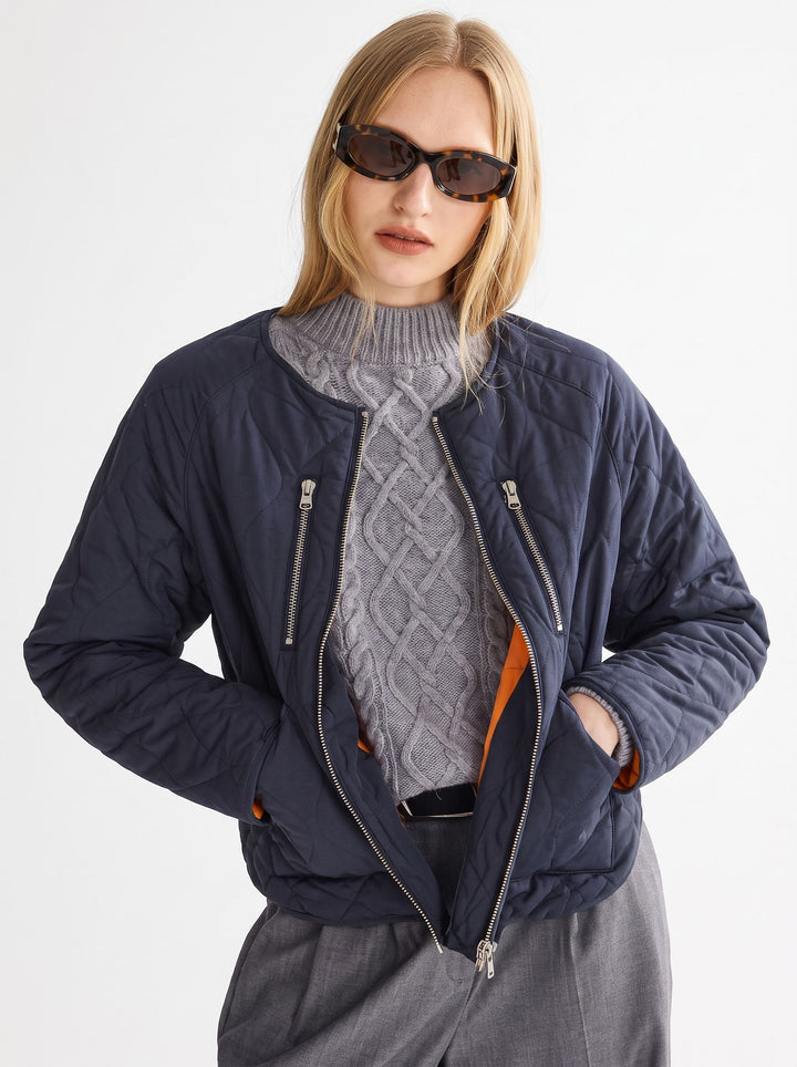 Lightweight Quilted Zip Up Jacket