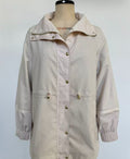 Shimmer Drawstring Waist Utility Jacket