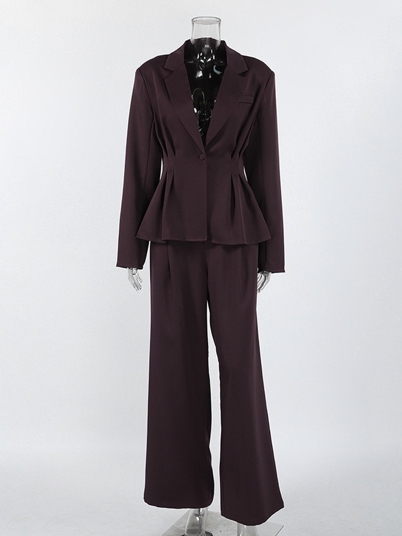 Tailored Peplum Wide Leg Pant Set