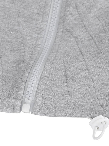 Textured Zip Up Casual Jacket