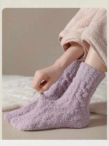 Cozy Plush Cable Knit Socks