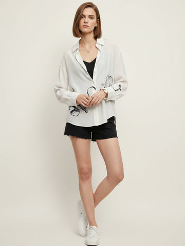 Cat Print Long Sleeves Shirt