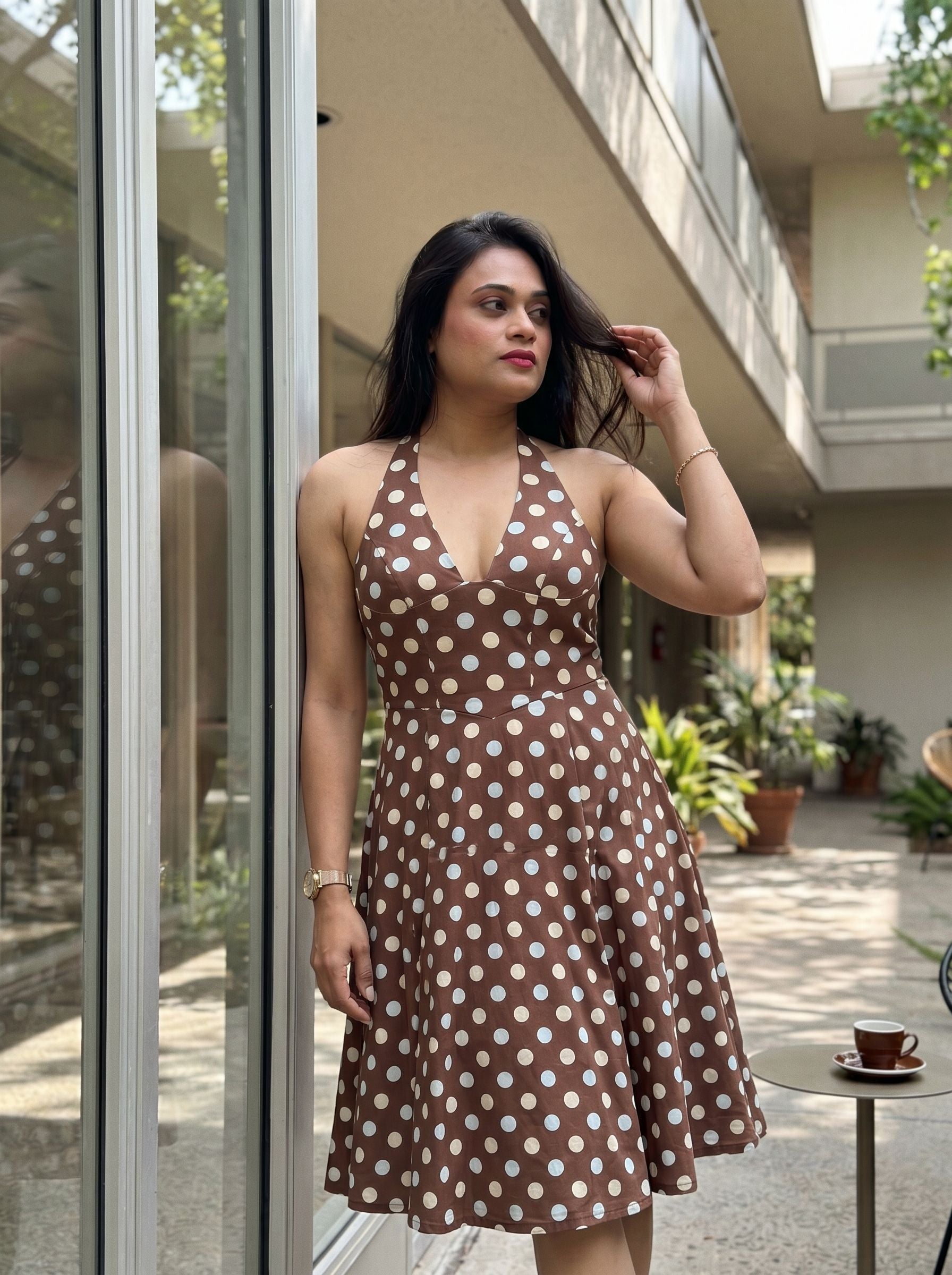 Shilpi Tripathi's Polka Dot Print Midi Dress