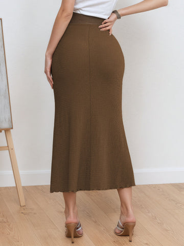 Mermaid Textured Midi Skirt