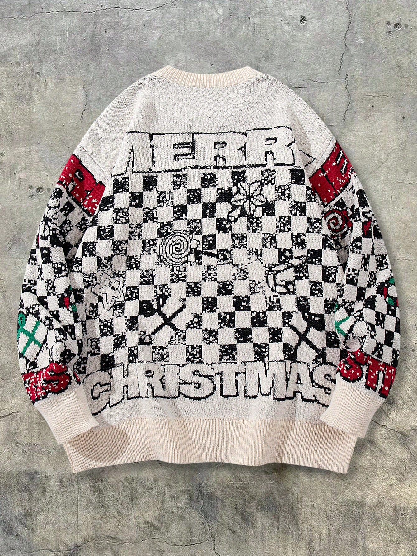 Oversized Graphic Snowman Christmas Sweater