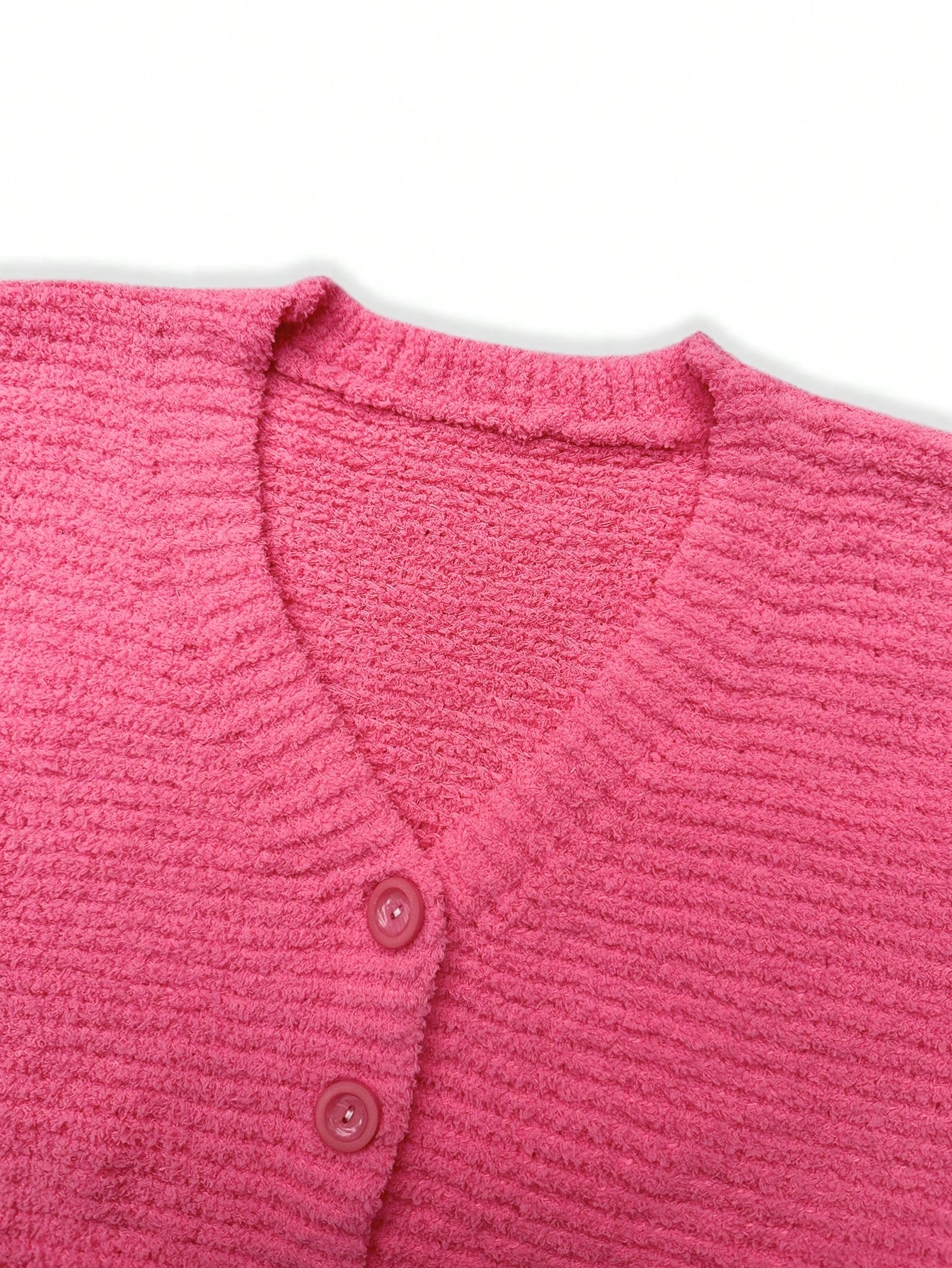 Cozy Soft Pink Button Cardigan