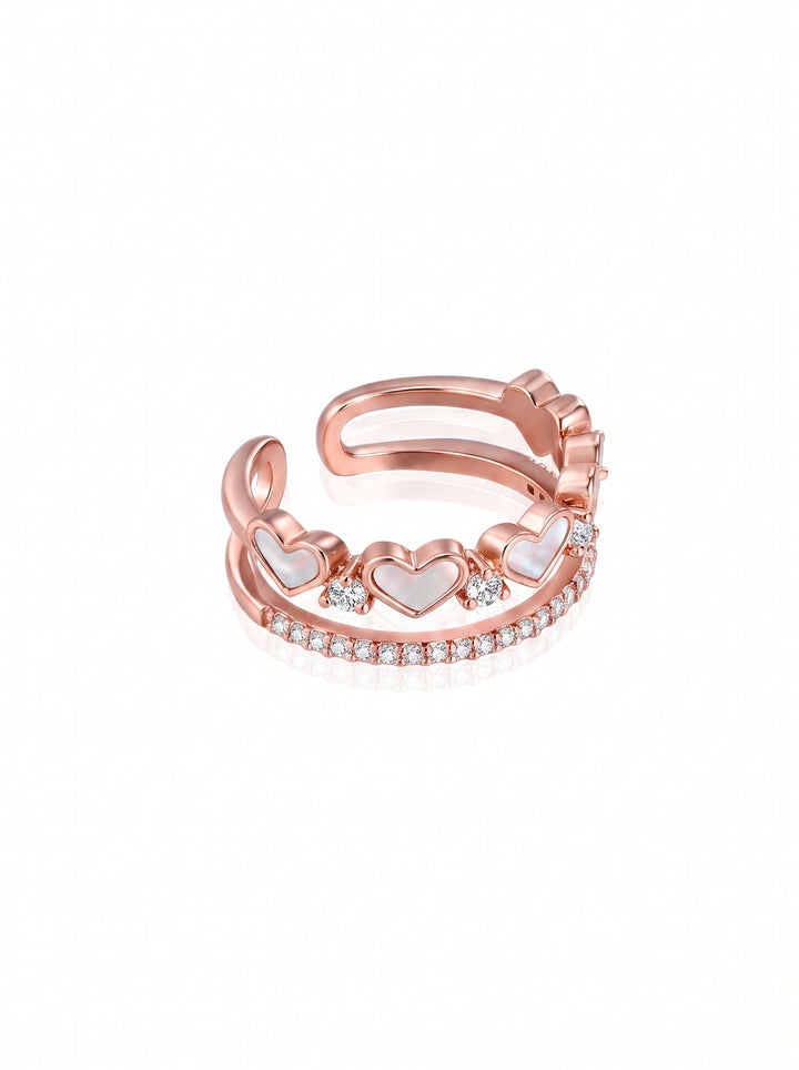 Dainty Heart Adjustable Statement Ring
