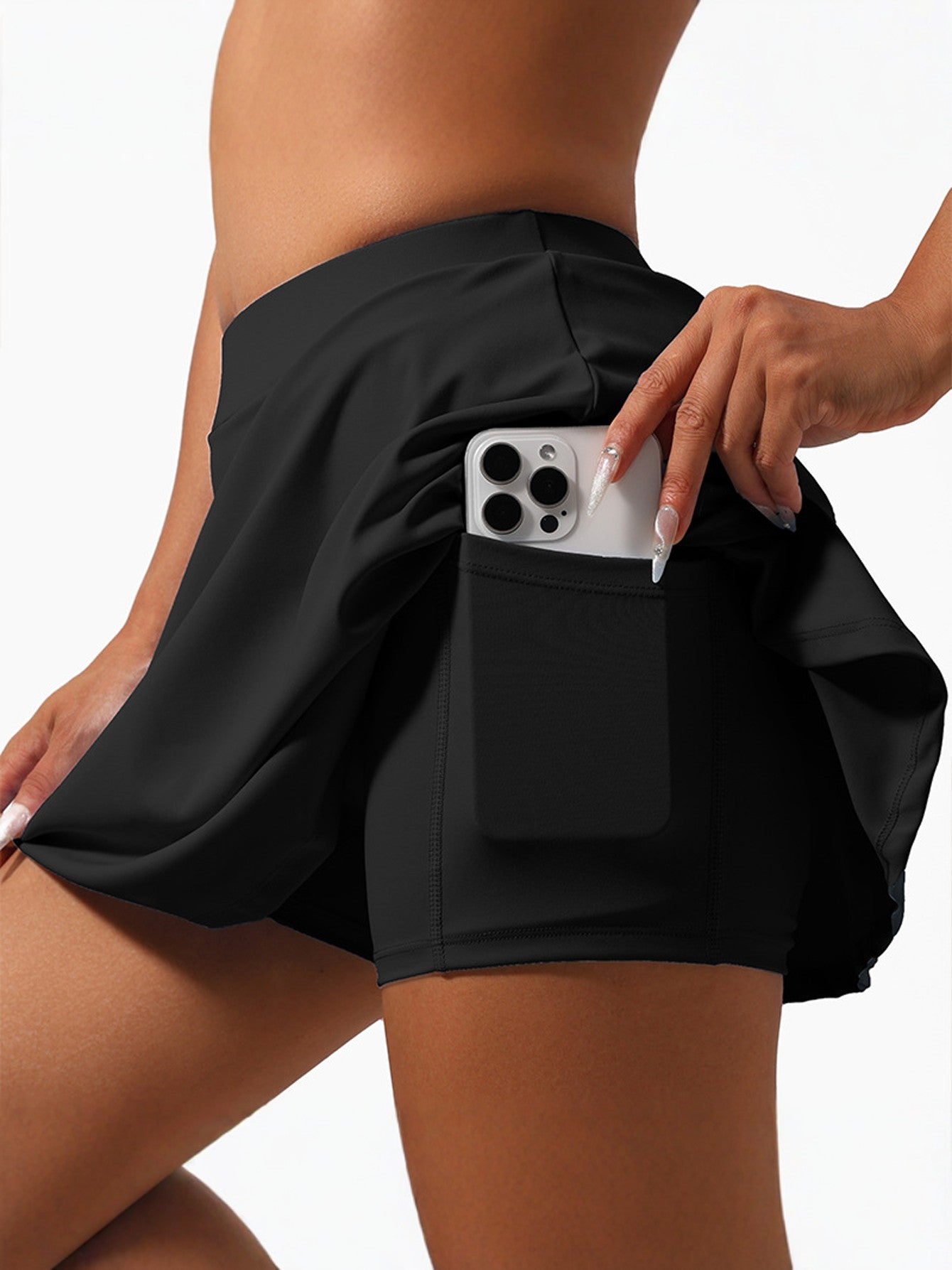 Phone Pocket Athletic Training Skort-Multicolor