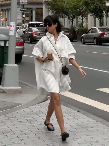 Oversized Striped Button Down Shirt