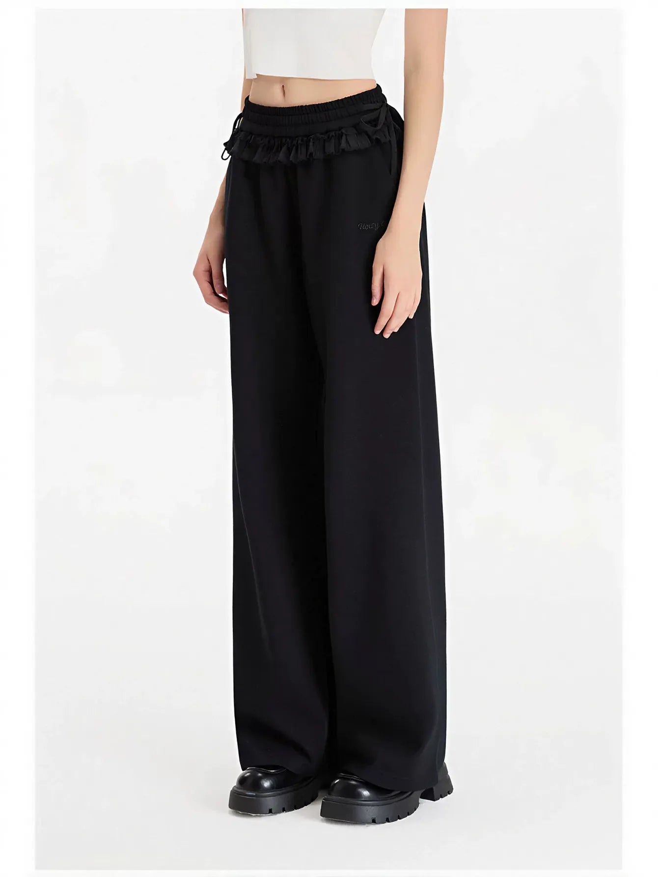Cozy Bow Detail Wide Leg Pants