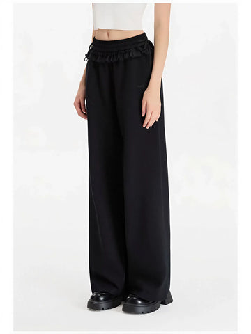 Cozy Bow Detail Wide Leg Pants