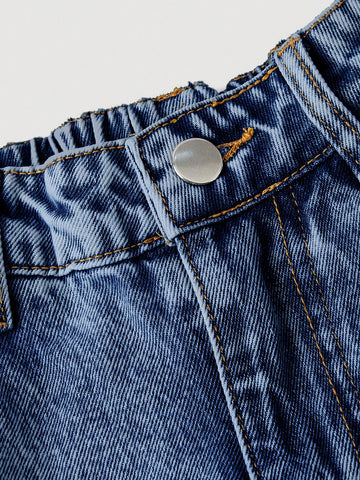 Embroidered Heart Wide Leg Jeans