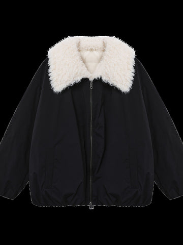 Faux Fur Collar Puffer Jacket