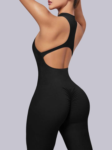 Sculpting Zip Front Athletic Jumpsuit