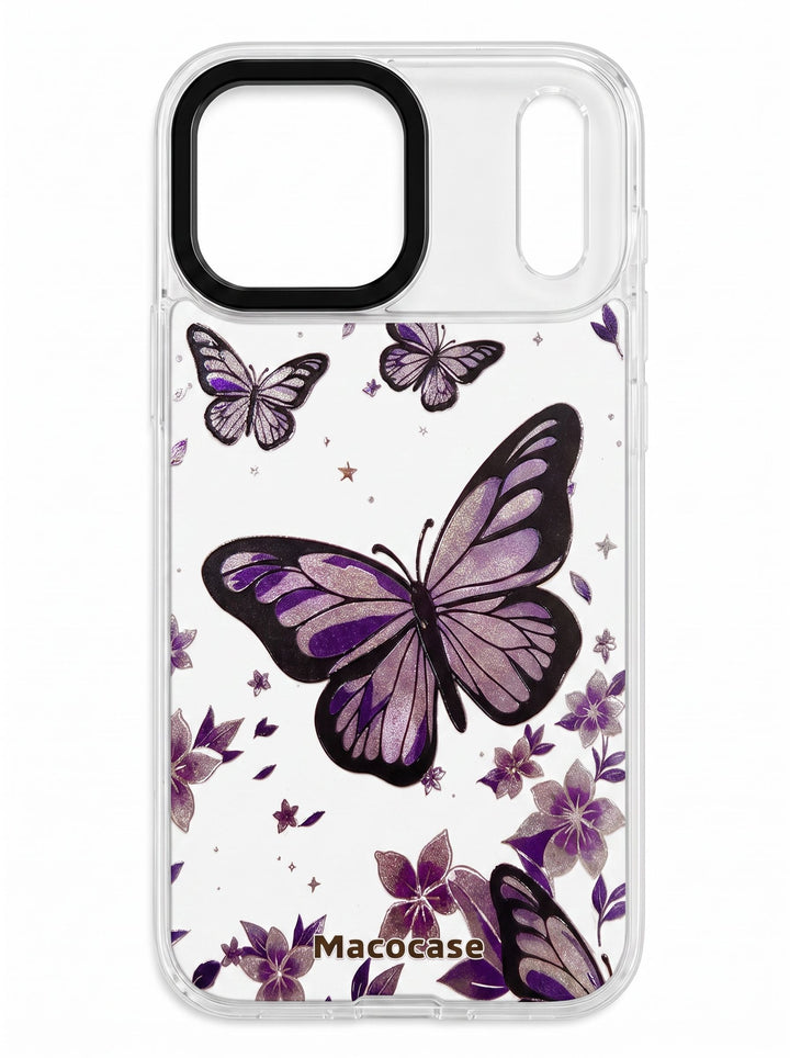 Purple Butterfly and Flower Pattern Phone Case