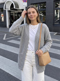 Oversized Ribbed Knit Long Cardigan