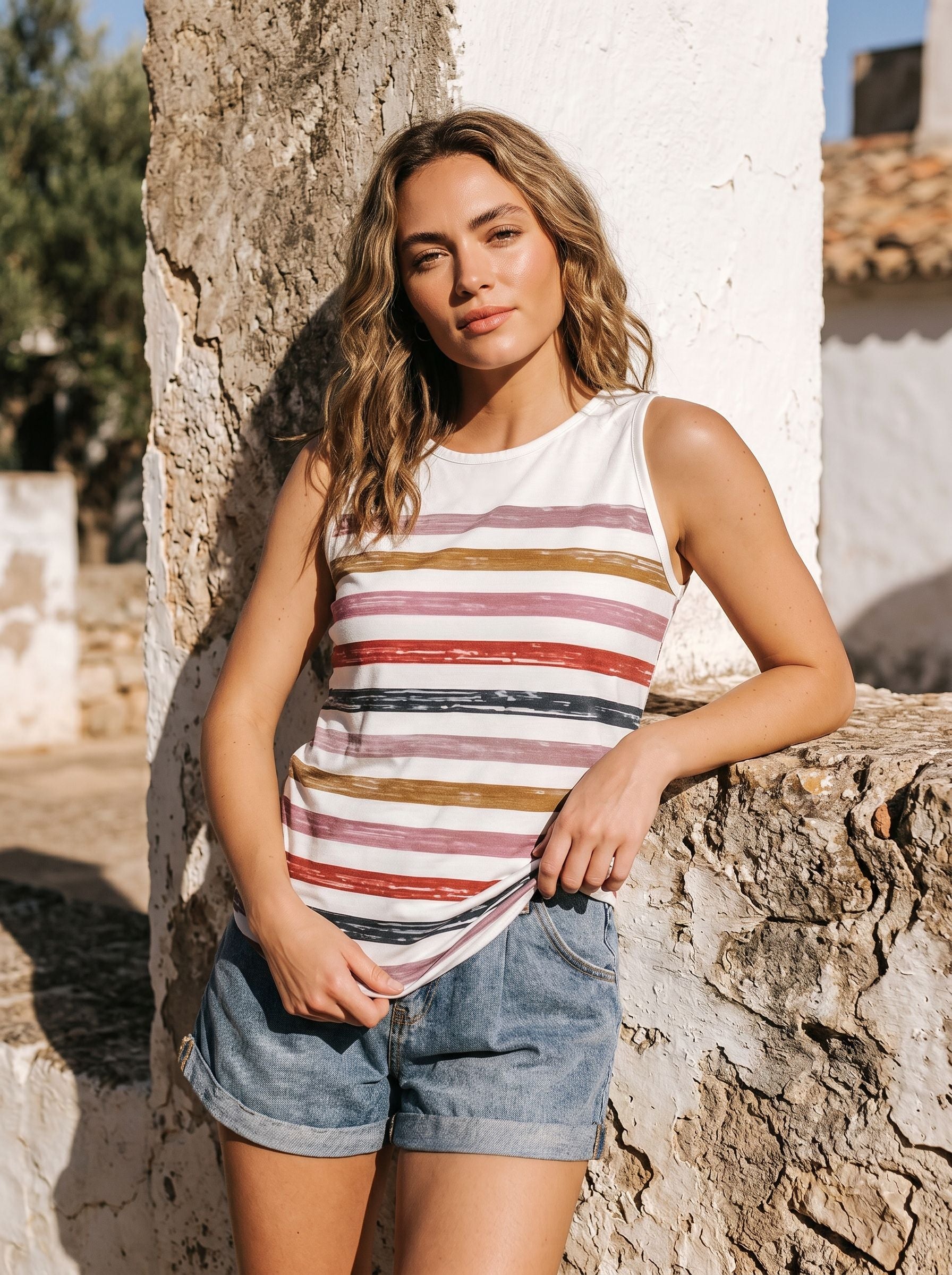 Casual Striped Summer Sleeveless Tank