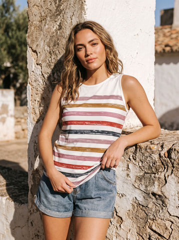 Casual Striped Summer Sleeveless Tank